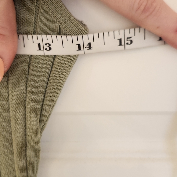 Womens Green Midi Bodycon Ribbed Knit Dress Midi Size S Windsor #N621 - Picture 5 of 6